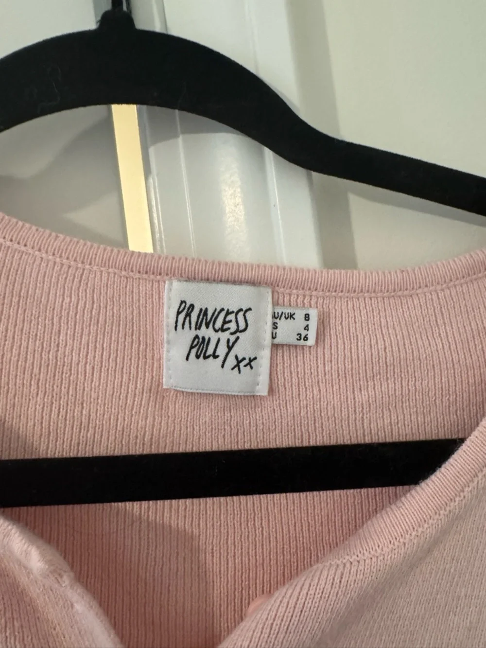Princess Polly Light Pink Cropped Button Cardigan - Picture 2 of 3